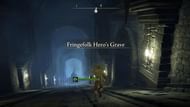 A player travels through Fringefolk Hero's Grave (Image via FromSoftware Inc.)